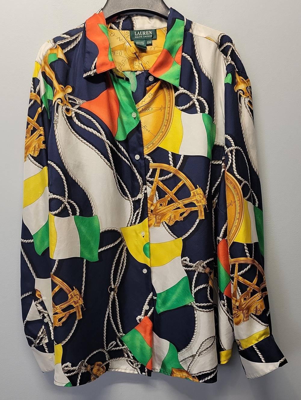 Ralph Lauren silk Nautical Blouse size 22W
